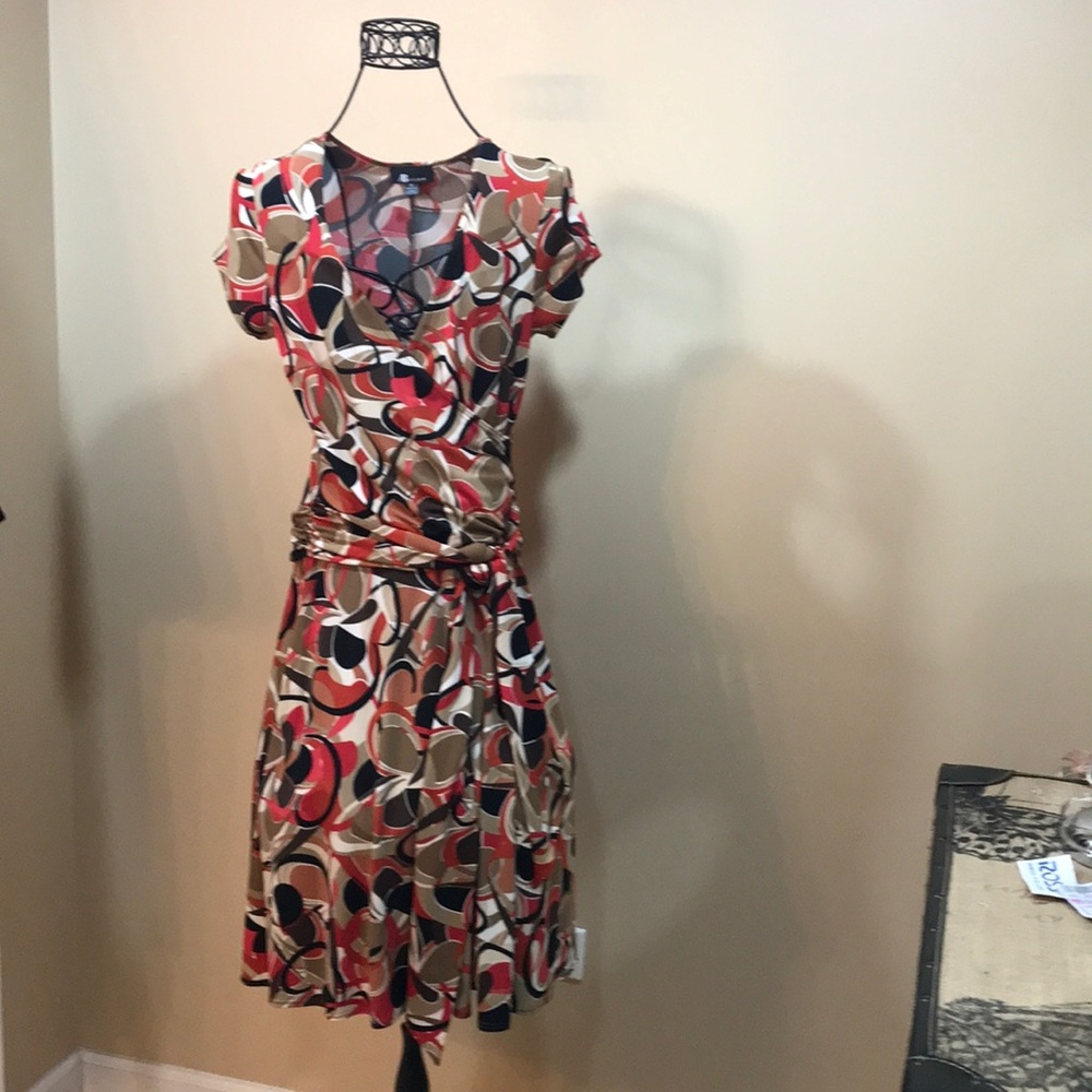Multicolored wrap dress